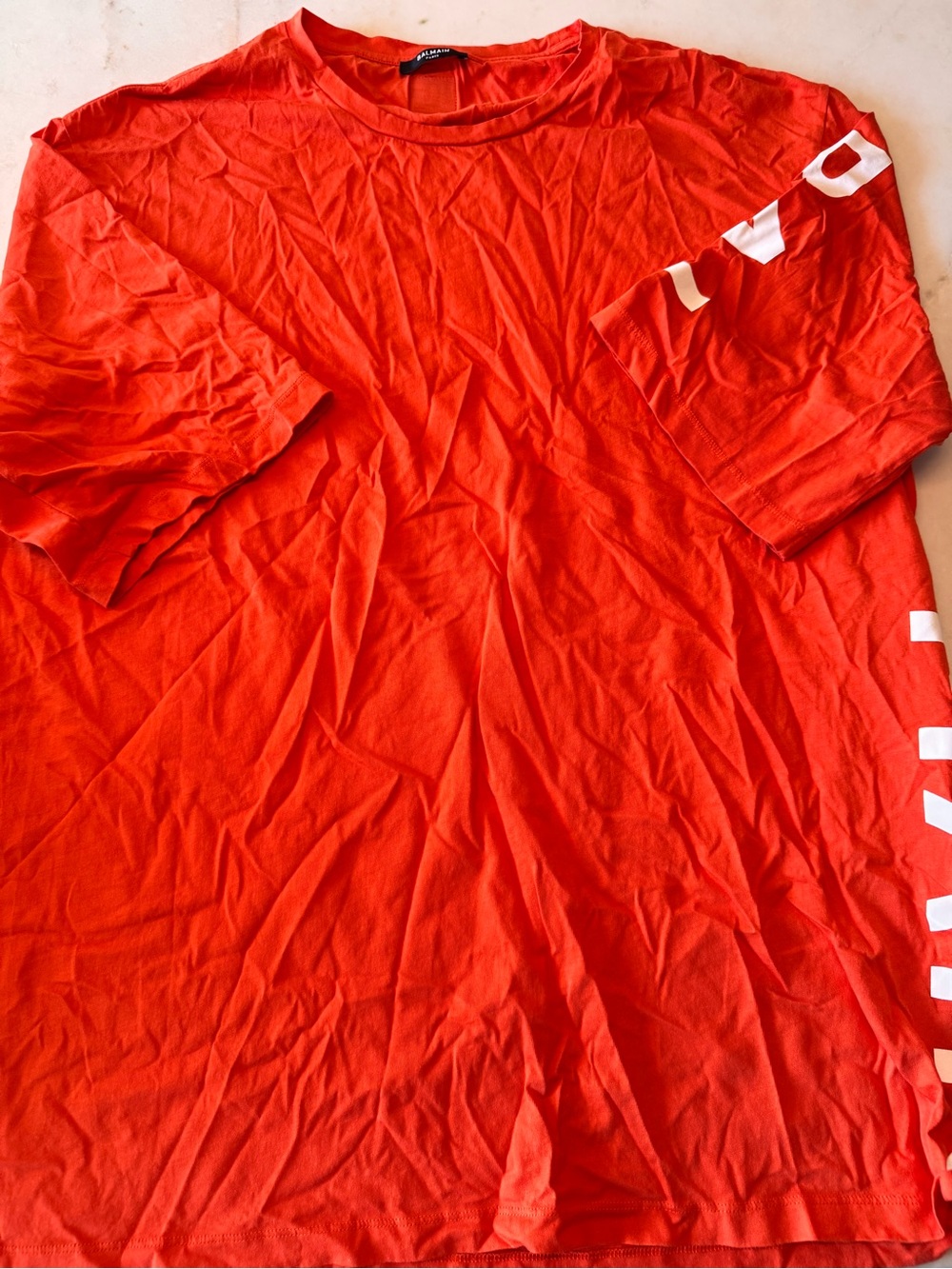 Balmain Men's Bright Red Long-Sleeve Graphic Tee